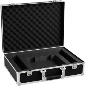 17 Inch Hard Shell Carrying Case, Aluminum Alloy Sturdy Build, Customizable Pre-Diced Foam, Suitable for Wireless Mic System Storage & Camera Gear Transportation, Black