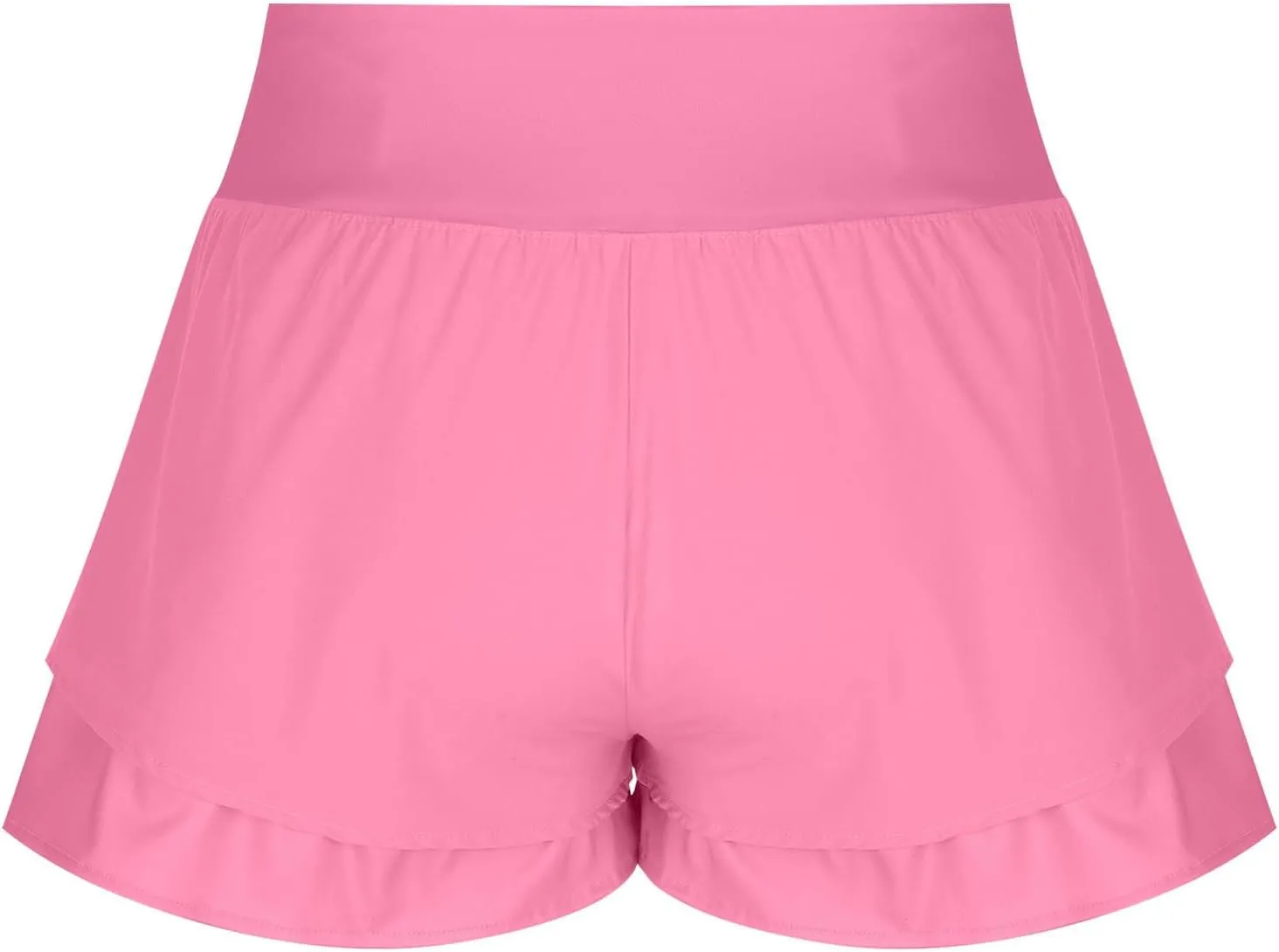 2 in 1 Running Shorts for Women Flowy High Waisted Athletic Shorts Double Layered Ruffle Workout Tennis Skirt Skorts