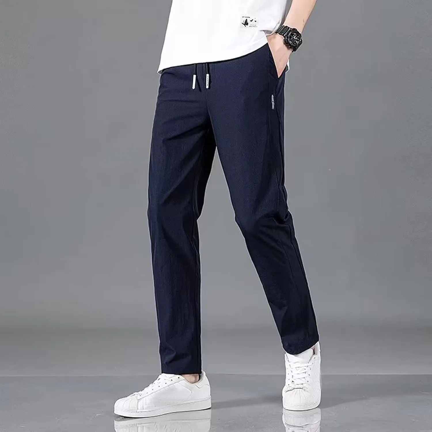 2023 Mens Cargo Mens Joggers Cargo Pants Fashion Casual Sweatpants Work Pants Drawstring Loose Trousers with Pockets