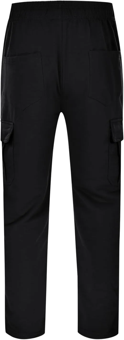 2023 Men's Cargo Pants Loose Sport Pants Plus Size Stylish Jogger Sweatpants Drawstring Hiking Outdoor Trousers with Pocket