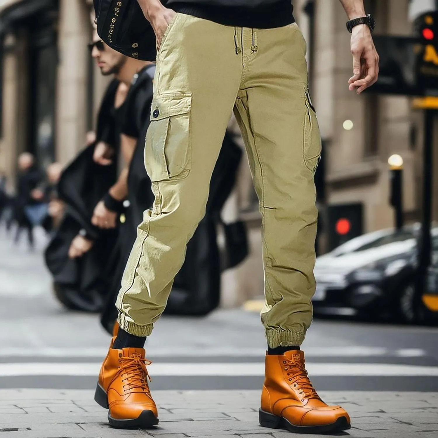 2023 Men's Cargo Pants with Multi Pockets Casual Work Trousers Plus Size Lightweight Jogger Pant Outdoor Hiking Sweatpants
