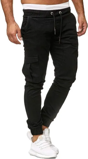 2024 Mens Fashion Joggers Pants Slim Cargo Hiking Pants Drawstring Sports Long Sweatpants Workout Sport Track Trousers