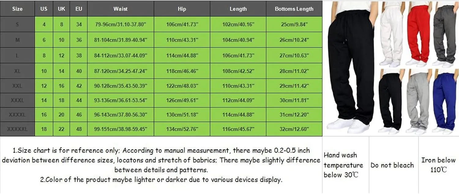 2024 Men's Fleece Cargo Sweatpants Drawstring Loose Fit Jogger Pants for Men with Pockets Stylish Hiking Work Trousers