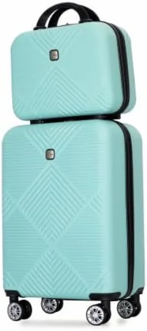 2Piece Luggage Sets ABS Lightweight Suitcase, Spinner Wheels, (20/14) LIGHT BLUE