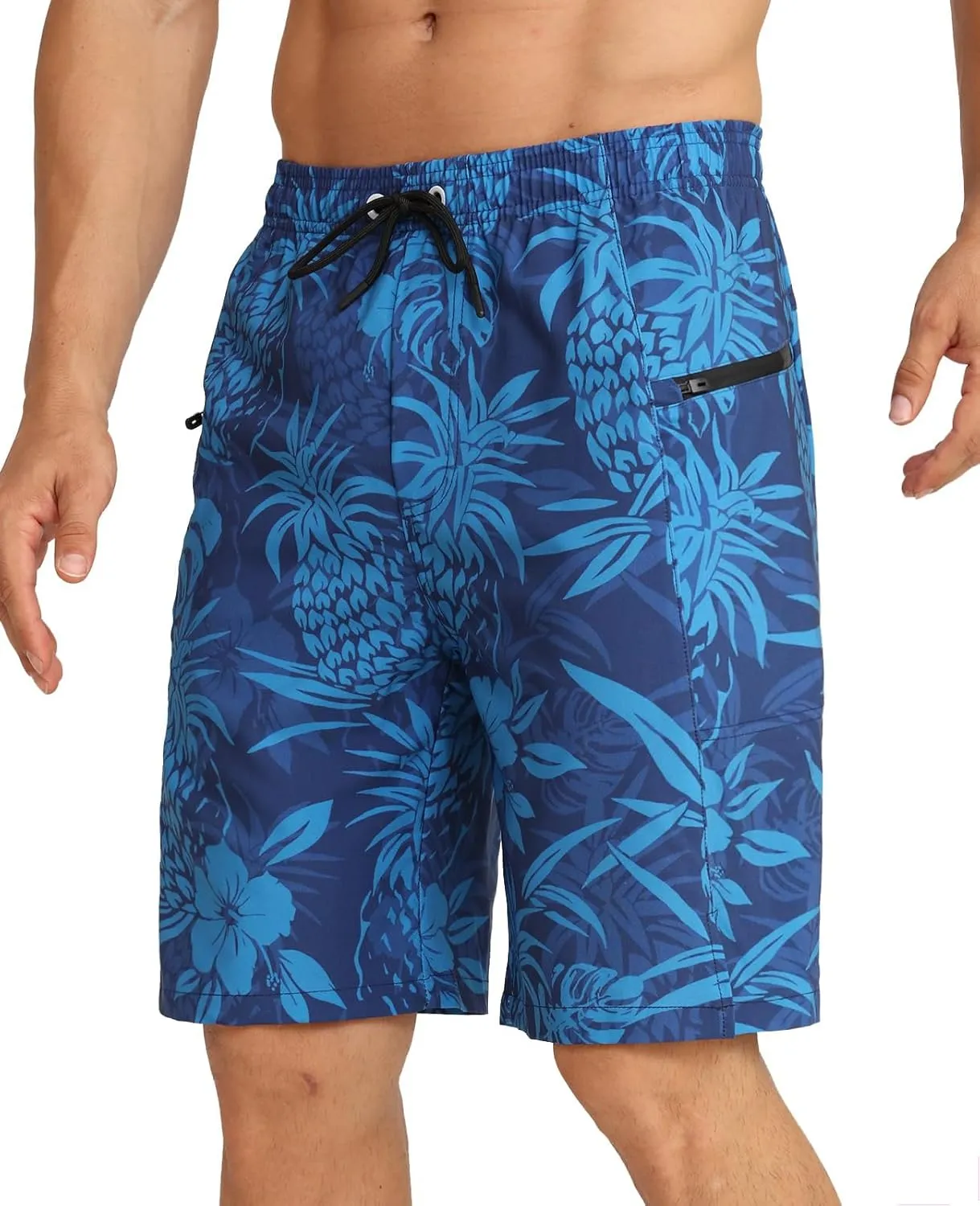 APTRO 2 in 1 Men's Swim Trunks 9" with Zipper Pockets Bathing Suit Built-in Board Shorts Swimwear Long Shorts