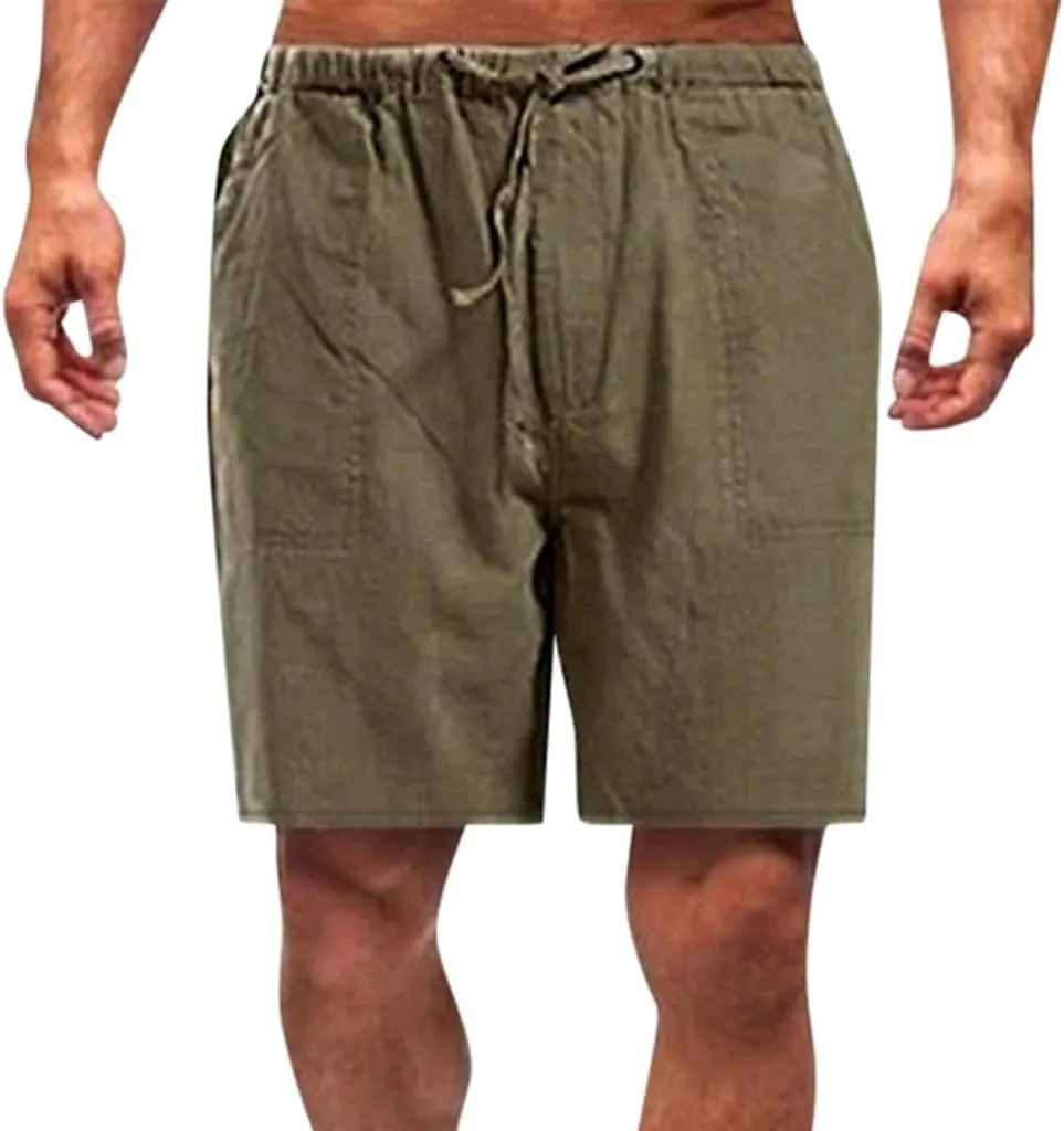 Athletic Shorts for Men Loose Waist with Pockets Waist Elastic Casual Drawstring Men's Pants Workout Shorts Men