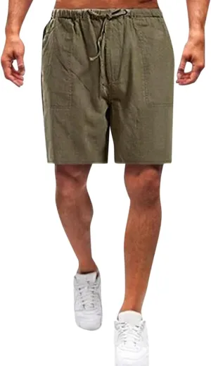 Athletic Shorts for Men Loose Waist with Pockets Waist Elastic Casual Drawstring Men's Pants Workout Shorts Men