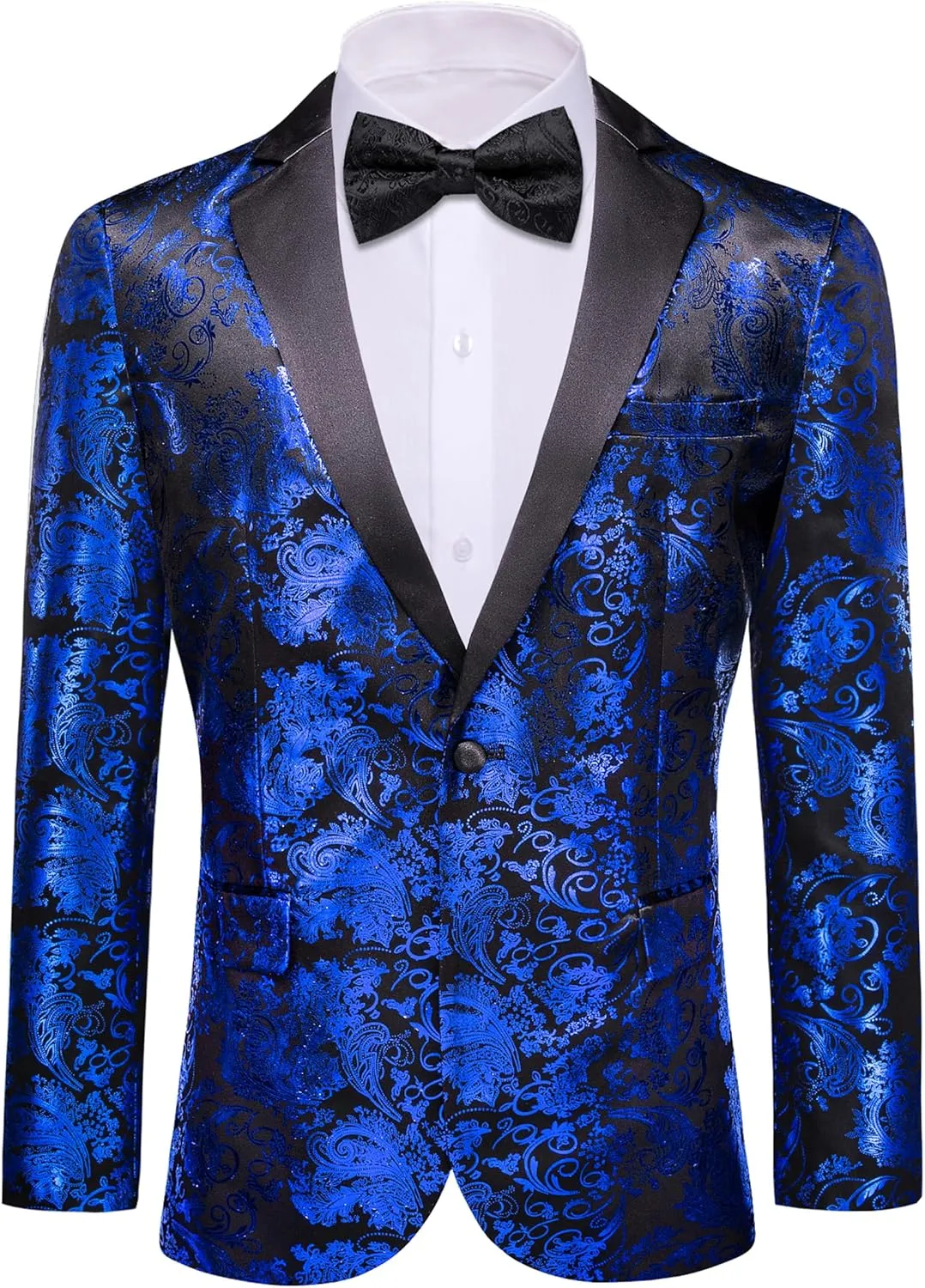 Barry. Wang Men's Sport Coats & Blazers Flower Suit Jacket 1 Button Paisley Tuxedo Mardi Gras Carnival Parade Gift