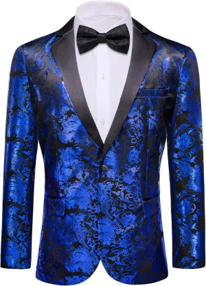 Barry. Wang Men's Sport Coats & Blazers Flower Suit Jacket 1 Button Paisley Tuxedo Mardi Gras Carnival Parade Gift