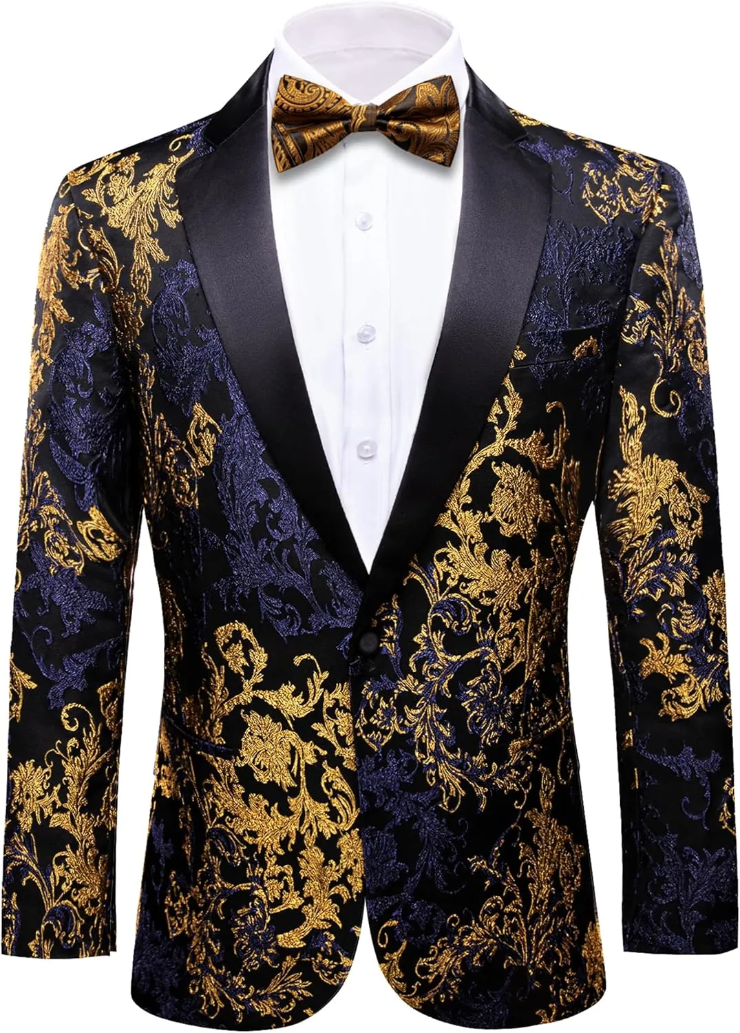 Barry. Wang Men's Sport Coats & Blazers Flower Suit Jacket 1 Button Paisley Tuxedo Mardi Gras Carnival Parade Gift