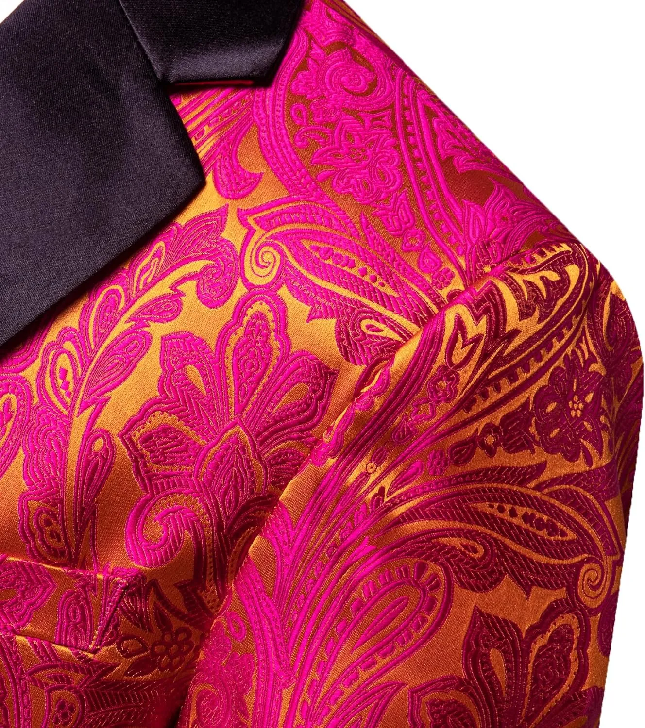 Barry. Wang Men's Sport Coats & Blazers Flower Suit Jacket 1 Button Paisley Tuxedo Mardi Gras Carnival Parade Gift