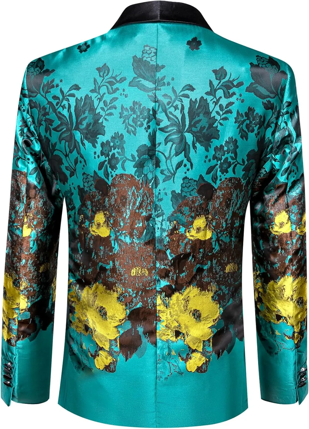 Barry. Wang Men's Sport Coats & Blazers Flower Suit Jacket 1 Button Paisley Tuxedo Mardi Gras Carnival Parade Gift