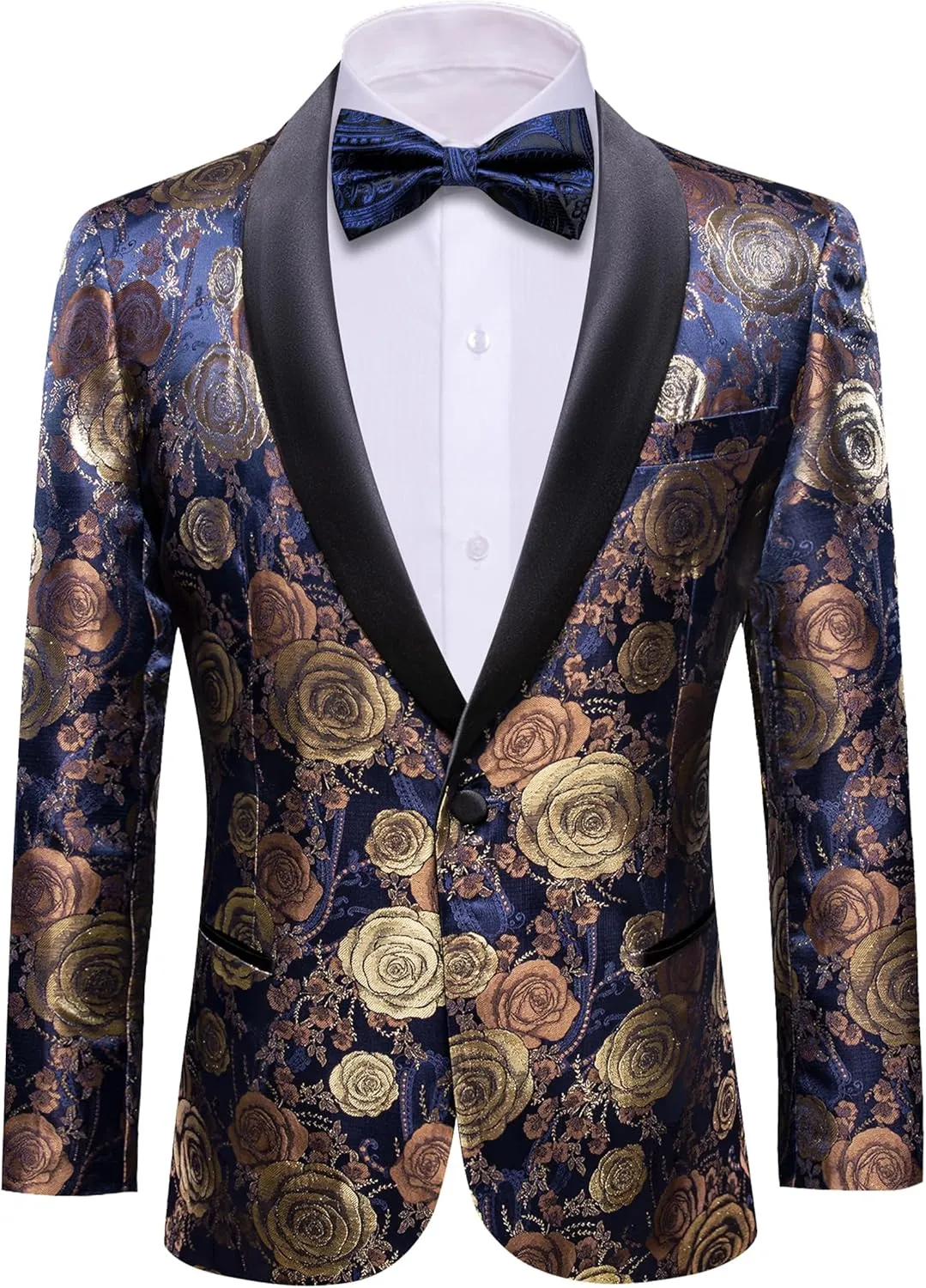 Barry. Wang Men's Sport Coats & Blazers Flower Suit Jacket 1 Button Paisley Tuxedo Mardi Gras Carnival Parade Gift