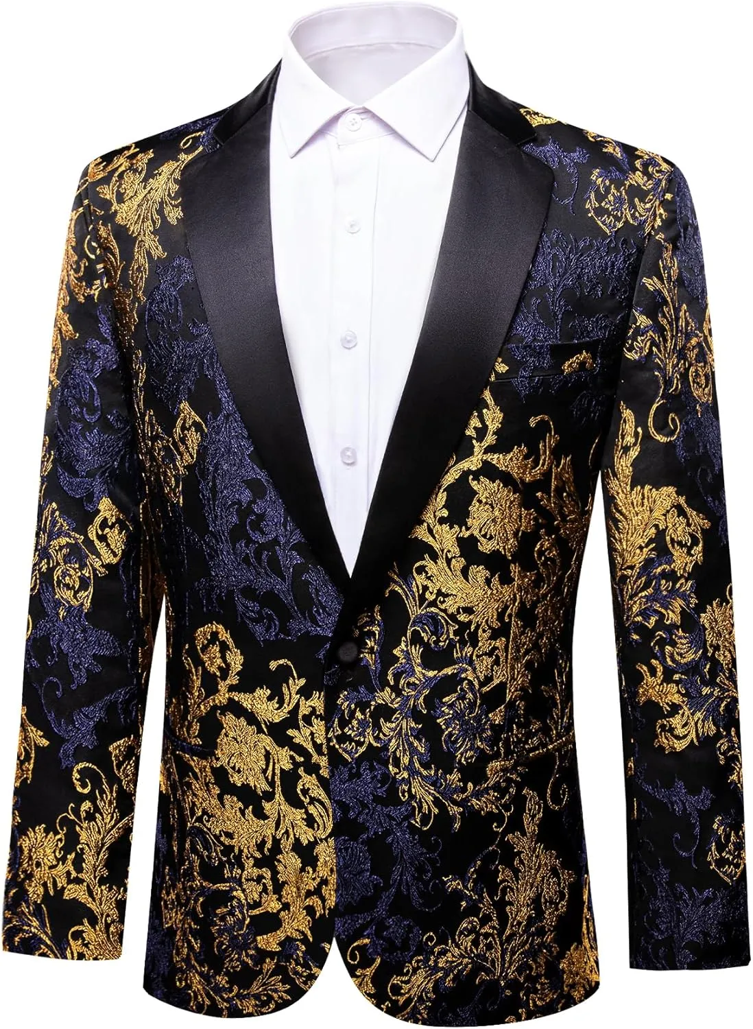 Barry. Wang Men's Sport Coats & Blazers Flower Suit Jacket 1 Button Paisley Tuxedo Mardi Gras Carnival Parade Gift