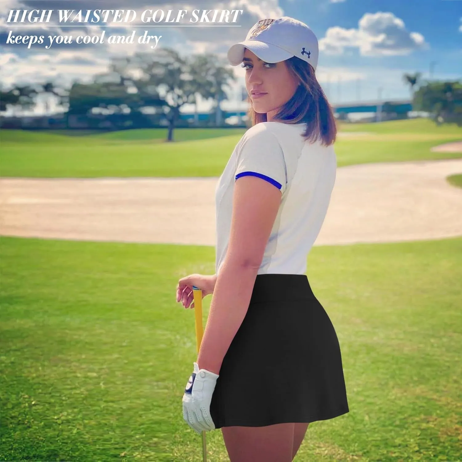Betaven Golf Skirts for Women with Shorts Pockets A-Line High Waisted Skirt Mini Casual Athletic Tennis Skort