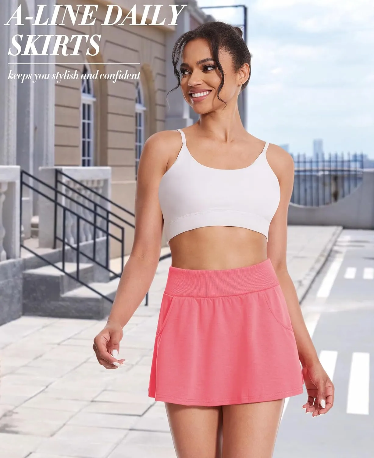 Betaven Golf Skirts for Women with Shorts Pockets A-Line High Waisted Skirt Mini Casual Athletic Tennis Skort