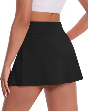 Betaven Golf Skirts for Women with Shorts Pockets A-Line High Waisted Skirt Mini Casual Athletic Tennis Skort