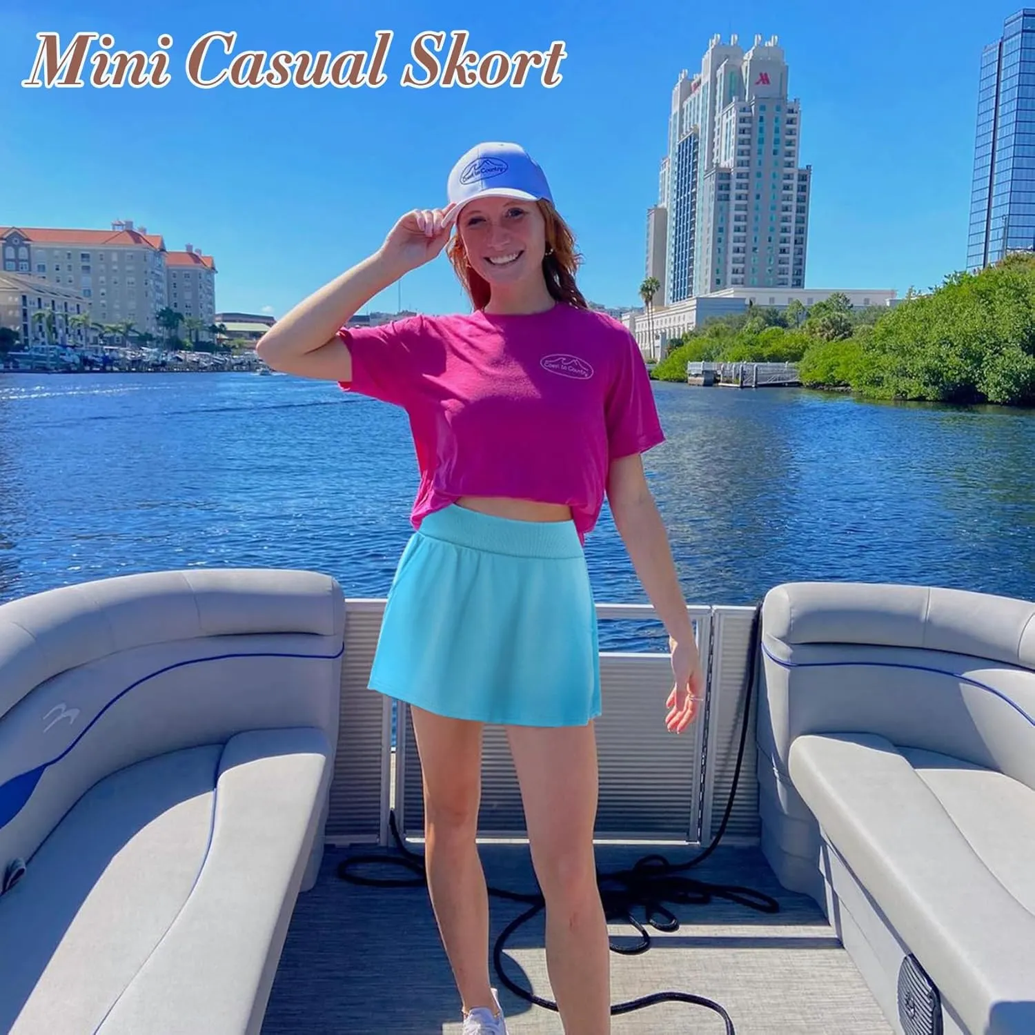Betaven Golf Skirts for Women with Shorts Pockets A-Line High Waisted Skirt Mini Casual Athletic Tennis Skort