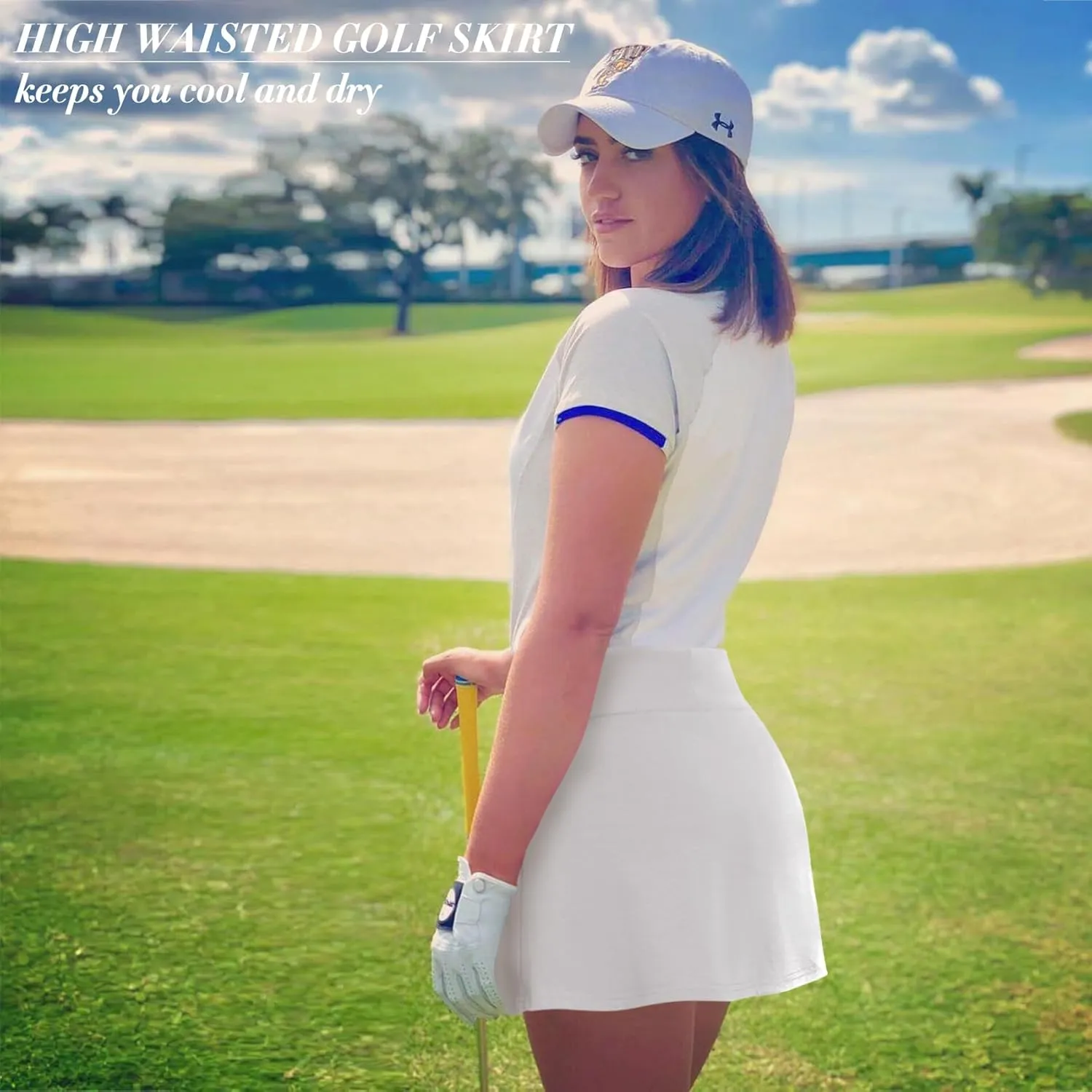 Betaven Golf Skirts for Women with Shorts Pockets A-Line High Waisted Skirt Mini Casual Athletic Tennis Skort
