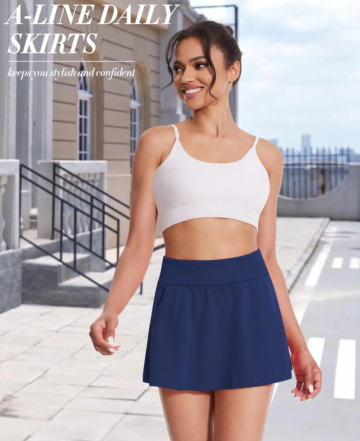 Betaven Golf Skirts for Women with Shorts Pockets A-Line High Waisted Skirt Mini Casual Athletic Tennis Skort
