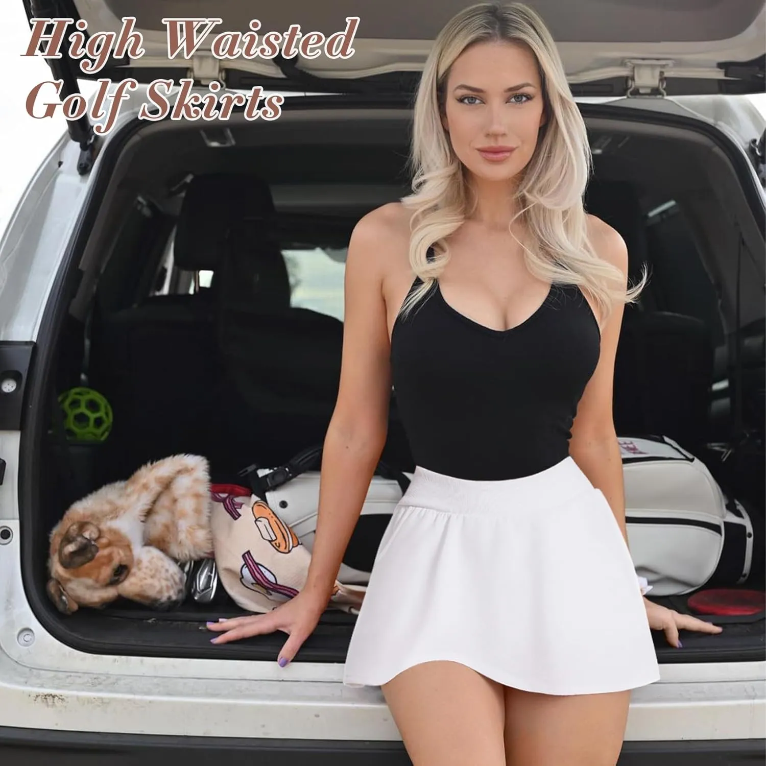 Betaven Golf Skirts for Women with Shorts Pockets A-Line High Waisted Skirt Mini Casual Athletic Tennis Skort
