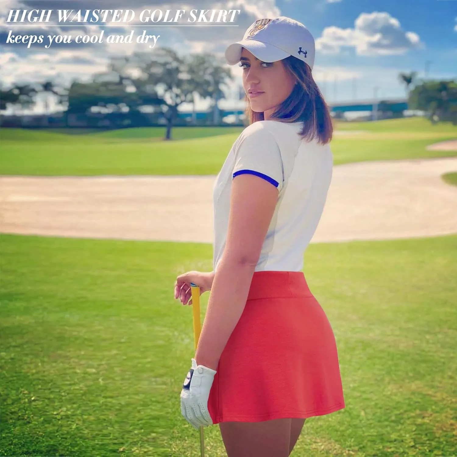 Betaven Golf Skirts for Women with Shorts Pockets A-Line High Waisted Skirt Mini Casual Athletic Tennis Skort
