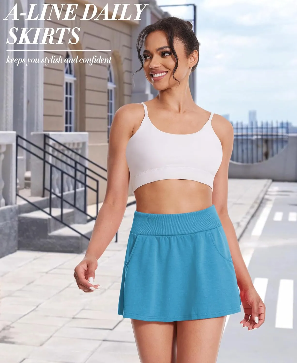 Betaven Golf Skirts for Women with Shorts Pockets A-Line High Waisted Skirt Mini Casual Athletic Tennis Skort