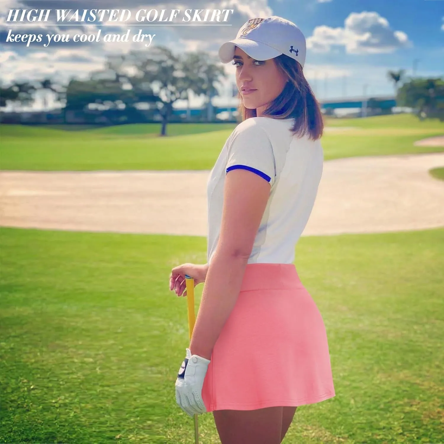 Betaven Golf Skirts for Women with Shorts Pockets A-Line High Waisted Skirt Mini Casual Athletic Tennis Skort