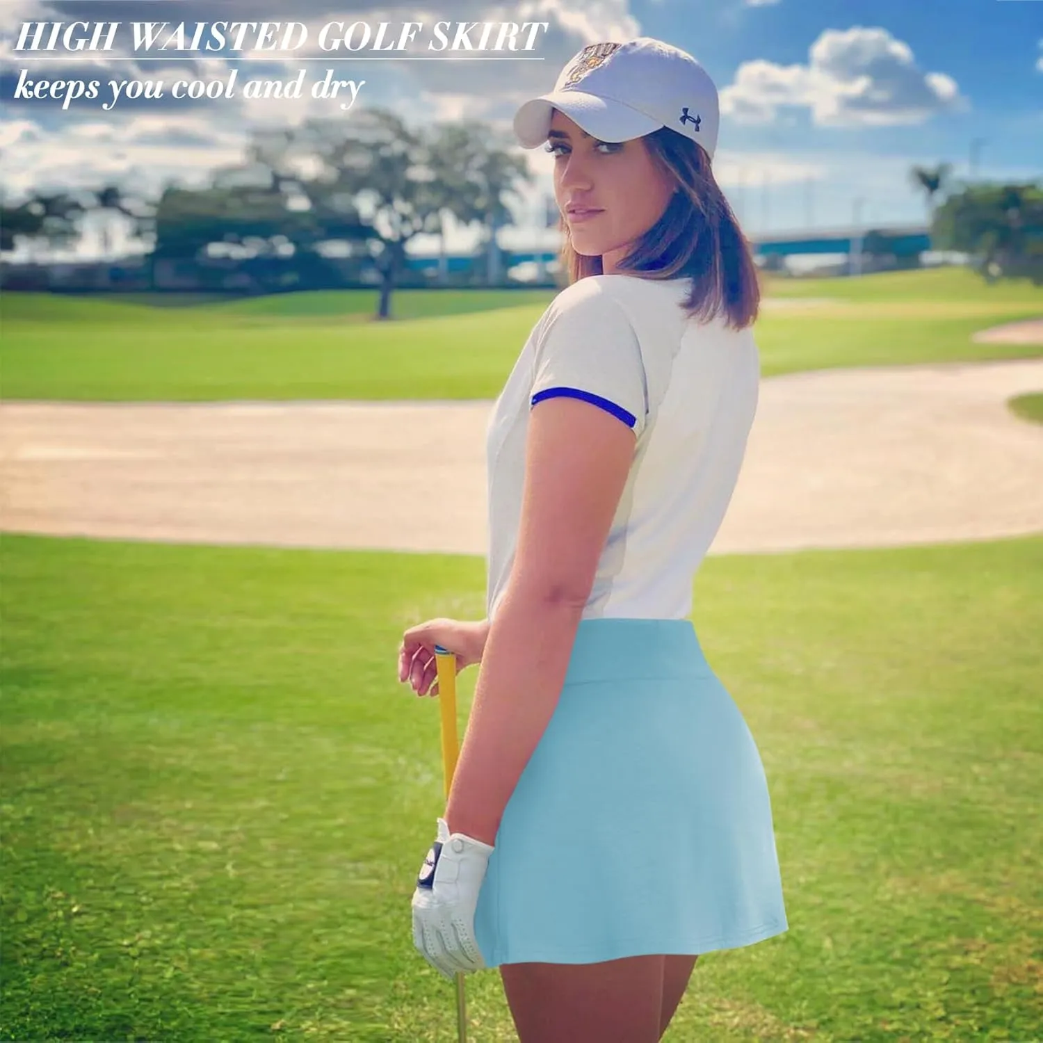 Betaven Golf Skirts for Women with Shorts Pockets A-Line High Waisted Skirt Mini Casual Athletic Tennis Skort