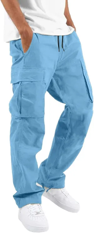 Big and Tall Sweatpants for Men Sports Hiking Work Pants Men's Hip Hop Harem Pants Joggers Linen Drawstring Elastic