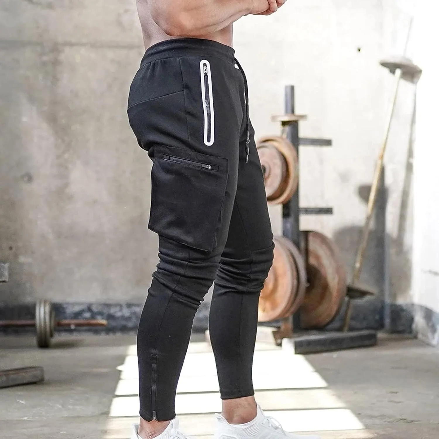 Big and Tall Sweatpants for Men Sports Trousers Drawstring Rope Loose Elastic Joggers Solid Casual Outdoor Long Pants