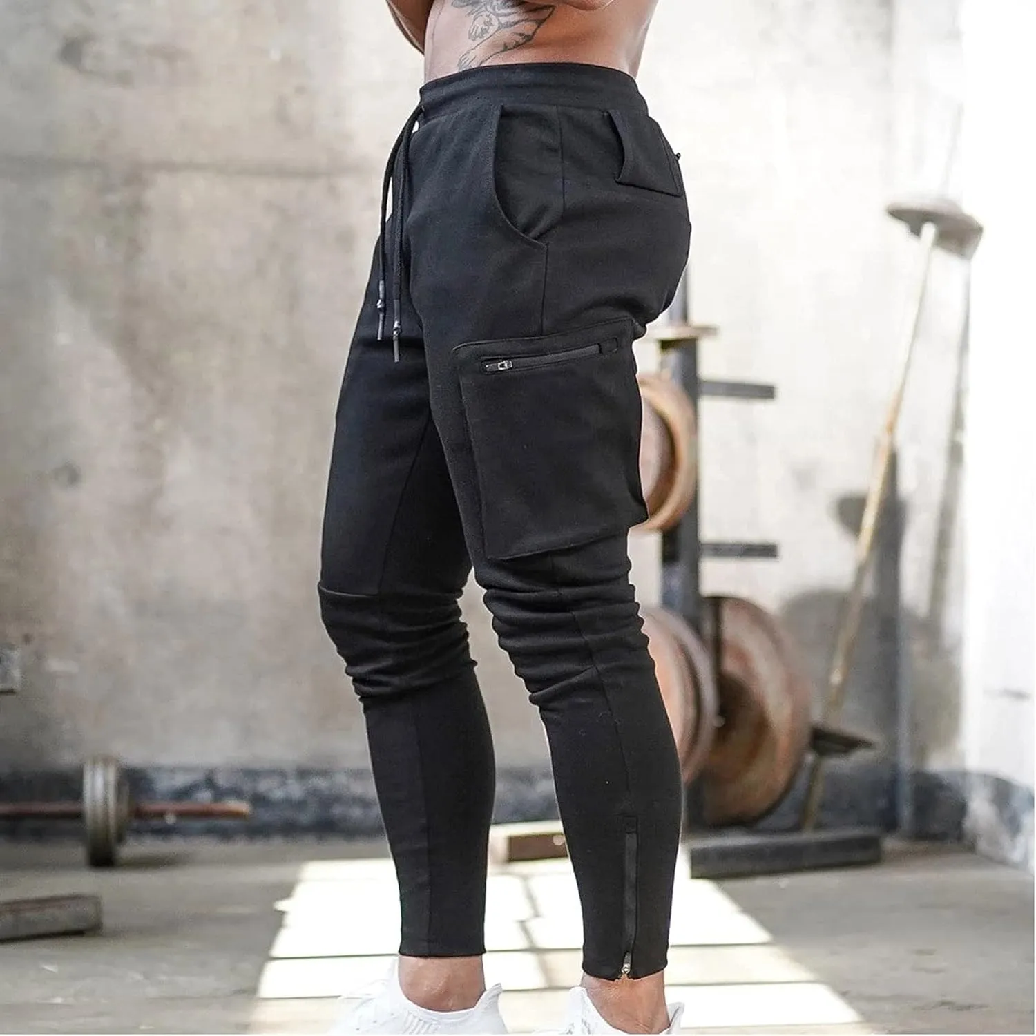 Big and Tall Sweatpants for Men Sports Trousers Drawstring Rope Loose Elastic Joggers Solid Casual Outdoor Long Pants