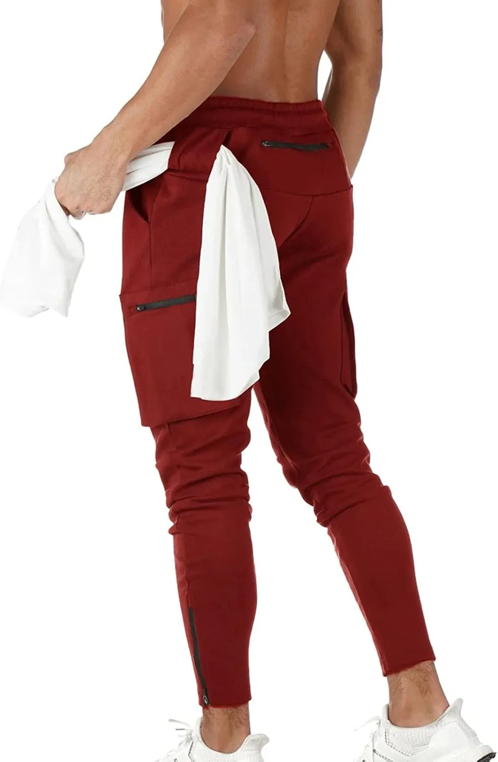 Big and Tall Sweatpants for Men Sports Trousers Drawstring Rope Loose Elastic Joggers Solid Casual Outdoor Long Pants