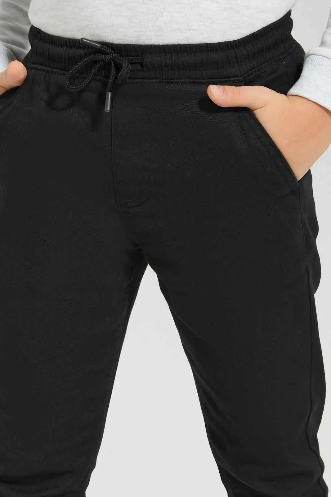 Boys Black Jogger Pants