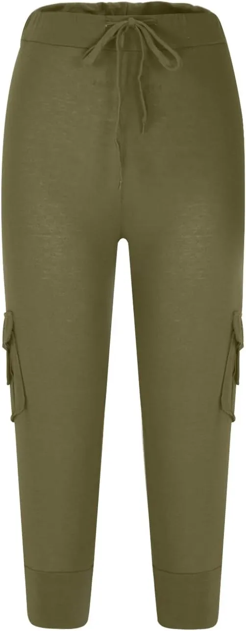 Capri Pants for Women 2024 Capri Leggings Lightweight Summer Casual High Wasit Stretch Pants Cropped Trousers