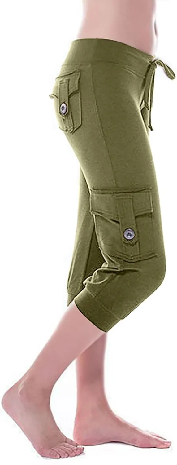 Capri Pants for Women 2024 Capri Leggings Lightweight Summer Casual High Wasit Stretch Pants Cropped Trousers