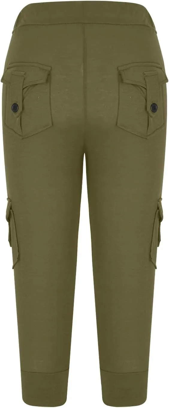 Capri Pants for Women 2024 Capri Leggings Lightweight Summer Casual High Wasit Stretch Pants Cropped Trousers