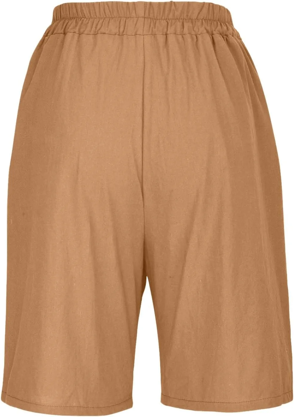 Capri Pants for Women Summer Cotton Linen Capris Wide Leg Cropped Trouser Drawstring Elastic High Waist Pants