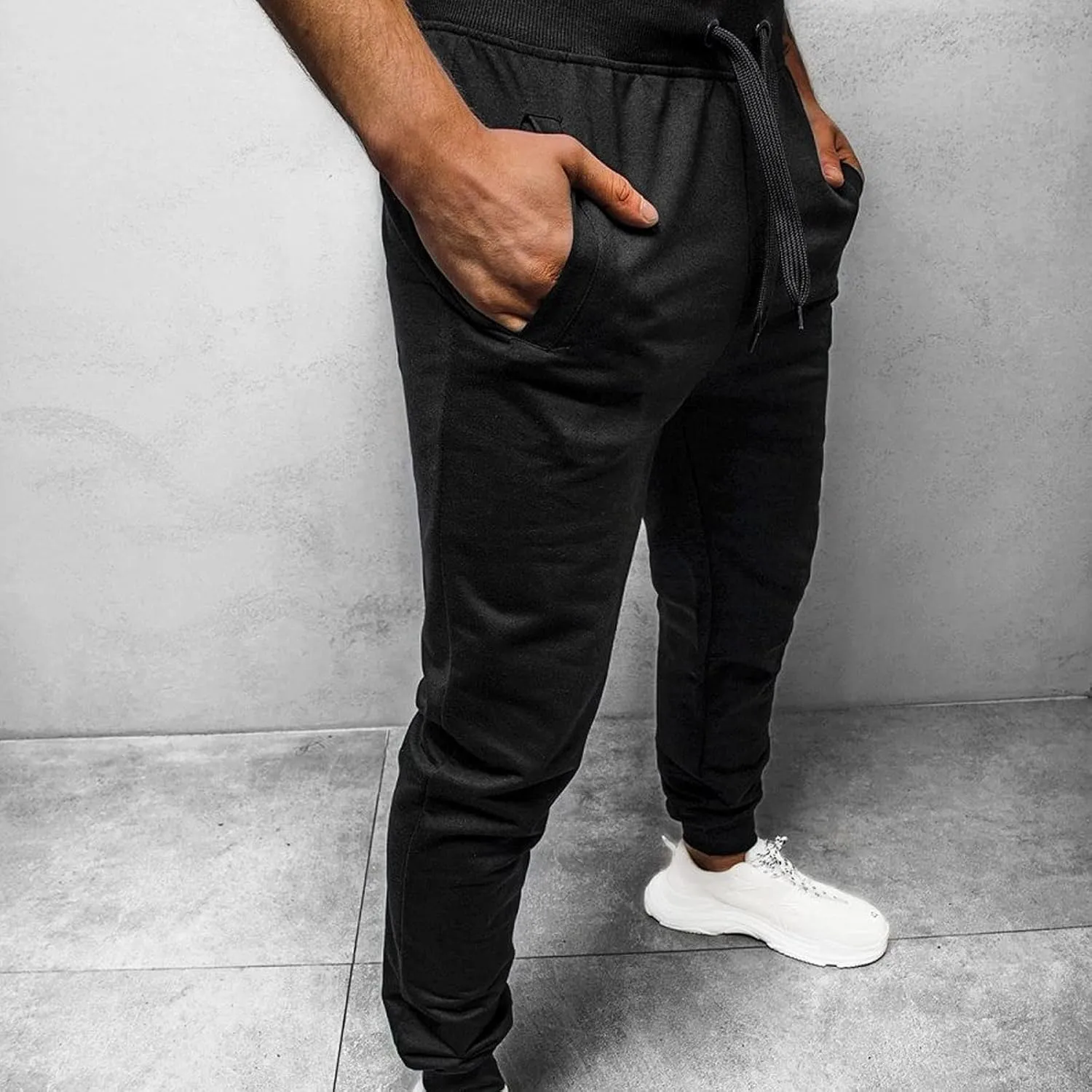 Cargo Pants for Men Big and Tall, Athletic Casual Open Bottom Cargo Sweatpants with Pockets Men's Cotton Sweatpants