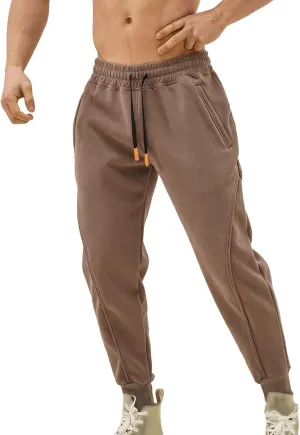 Cargo Pants for Men Big and Tall Cargo Fleece Sweatpants Stretch Elastic Waist Multiple Pockets Sports Pants Fitness