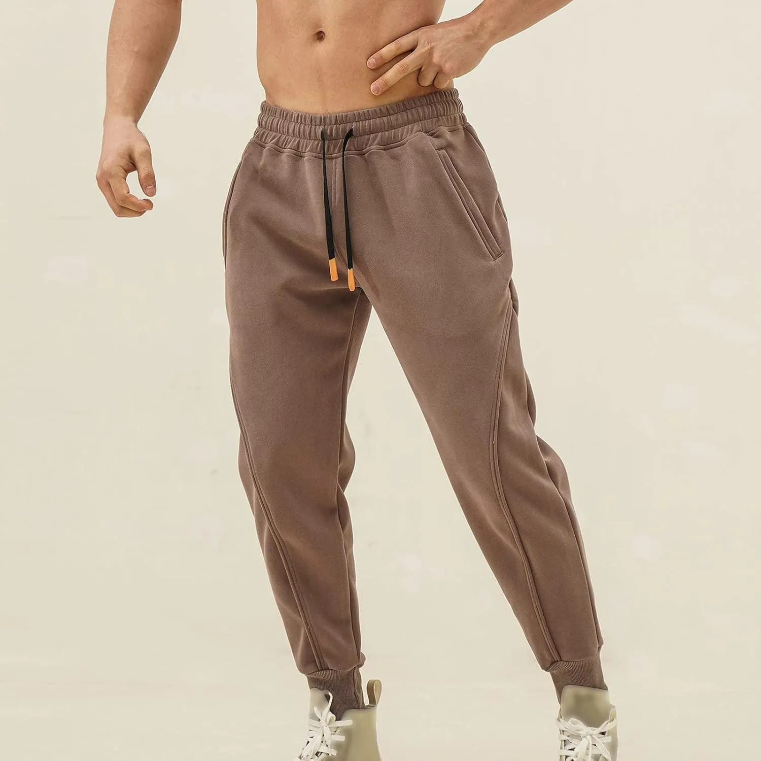 Cargo Pants for Men Big and Tall Cargo Fleece Sweatpants Stretch Elastic Waist Multiple Pockets Sports Pants Fitness