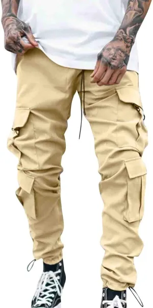 Cargo Pants for Men Big and Tall for Men with Pockets Ripstop Cargo Pants Casual Color Solid Men's Trousers Leggings