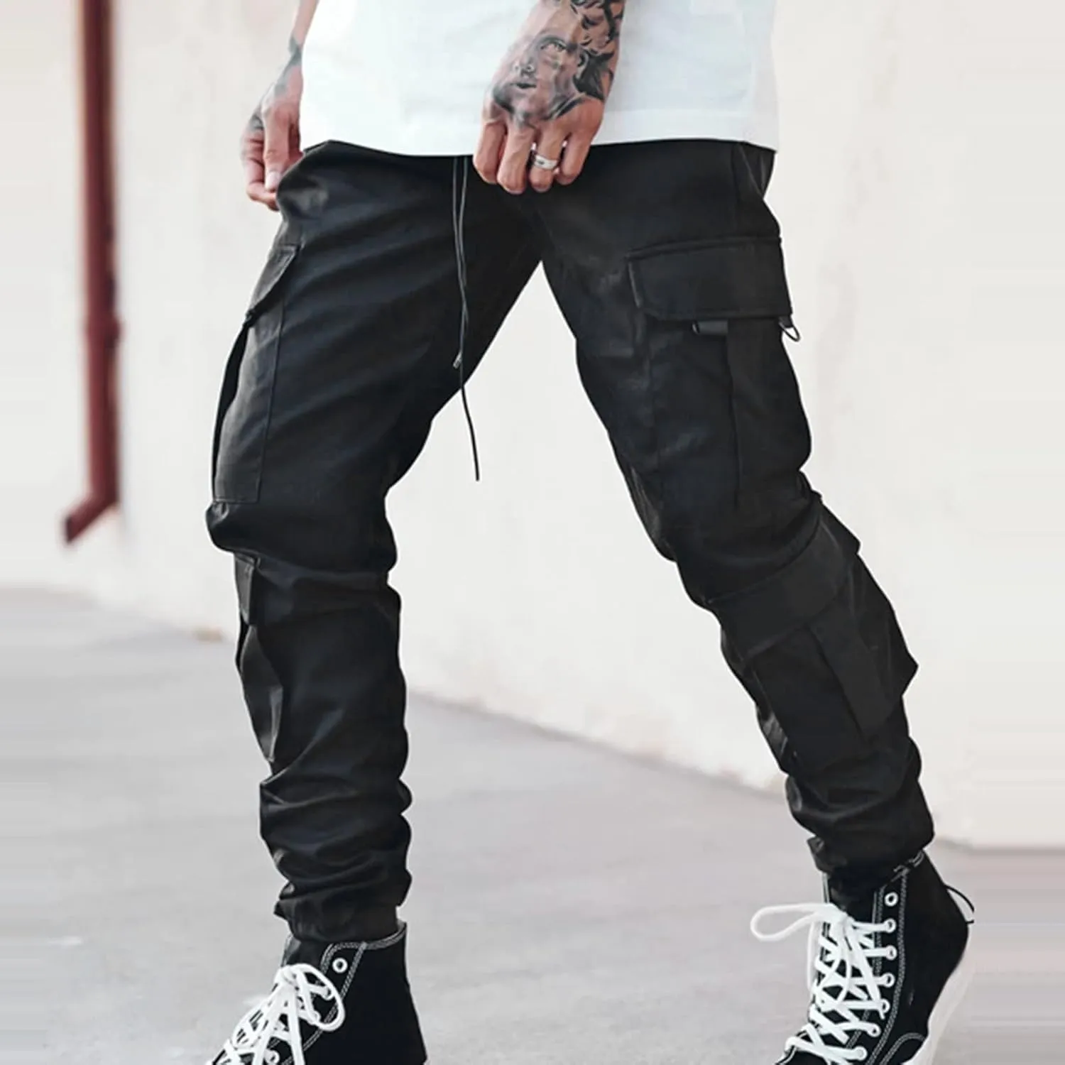 Cargo Pants for Men Big and Tall for Men with Pockets Ripstop Cargo Pants Casual Color Solid Men's Trousers Leggings