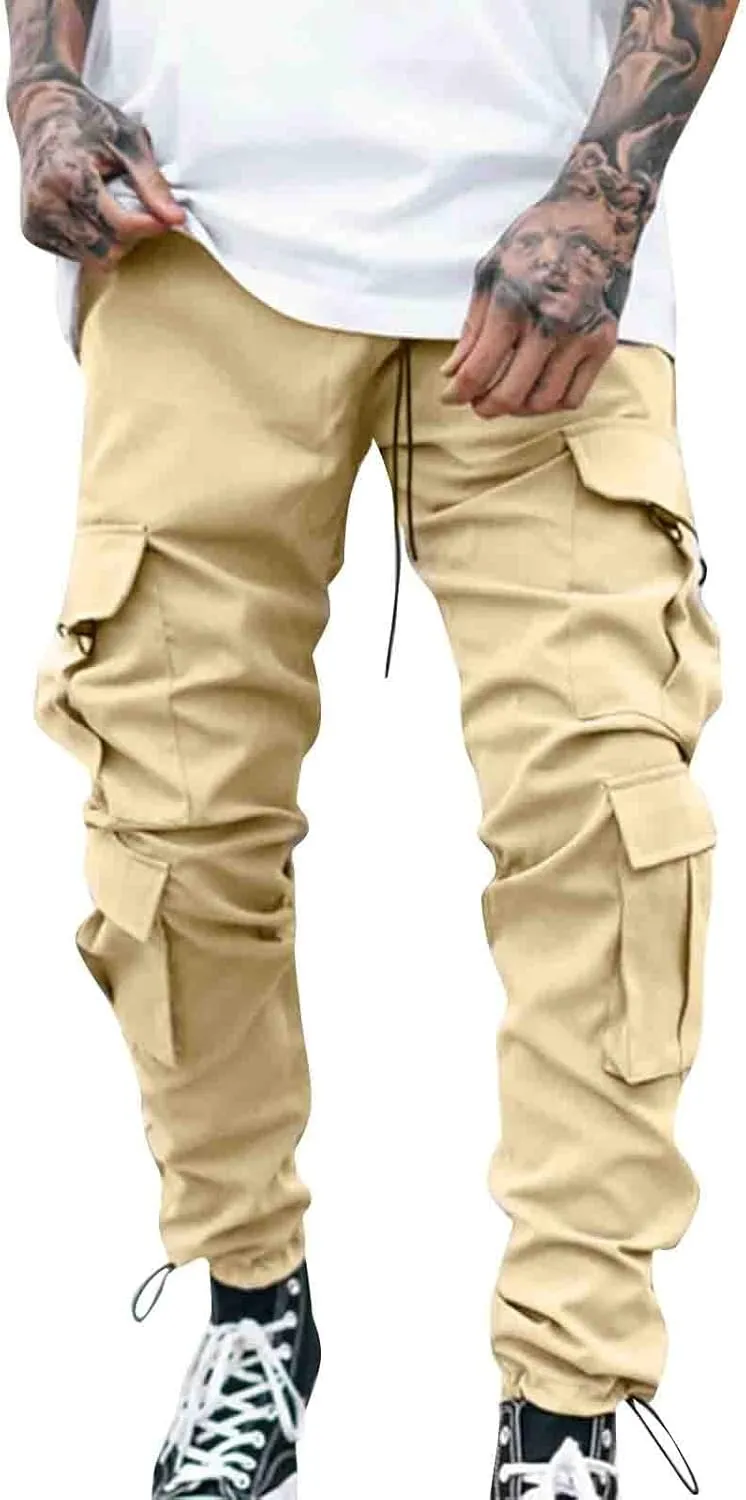 Cargo Pants for Men Big and Tall for Men with Pockets Ripstop Cargo Pants Casual Color Solid Men's Trousers Leggings