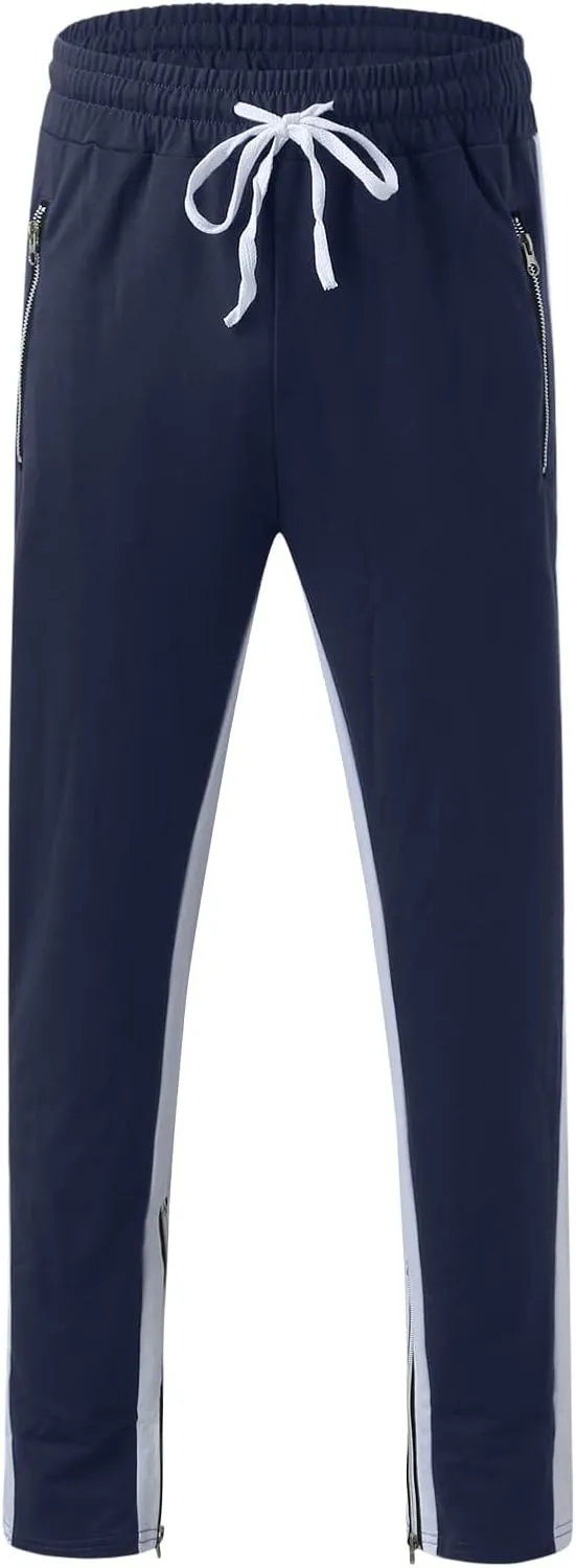 Cargo Pants for Men Big and Tall, Gym Athletic Running Track 5 Pocket Winter Sweat Pants Athletic Pants for Men Cargo