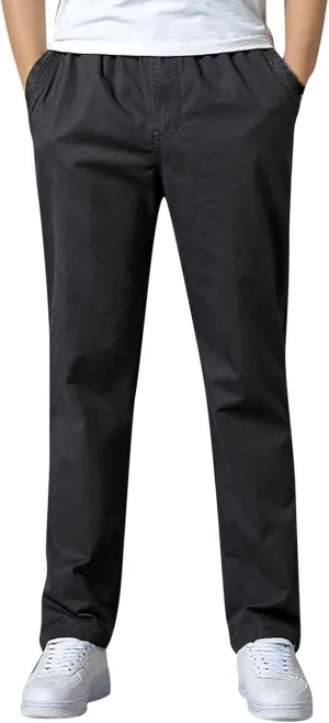 Cargo Pants for Men Big and Tall, Sweatpants with Pockets Drawstring Athletic Pants Joggers Running Sports Sweatpants