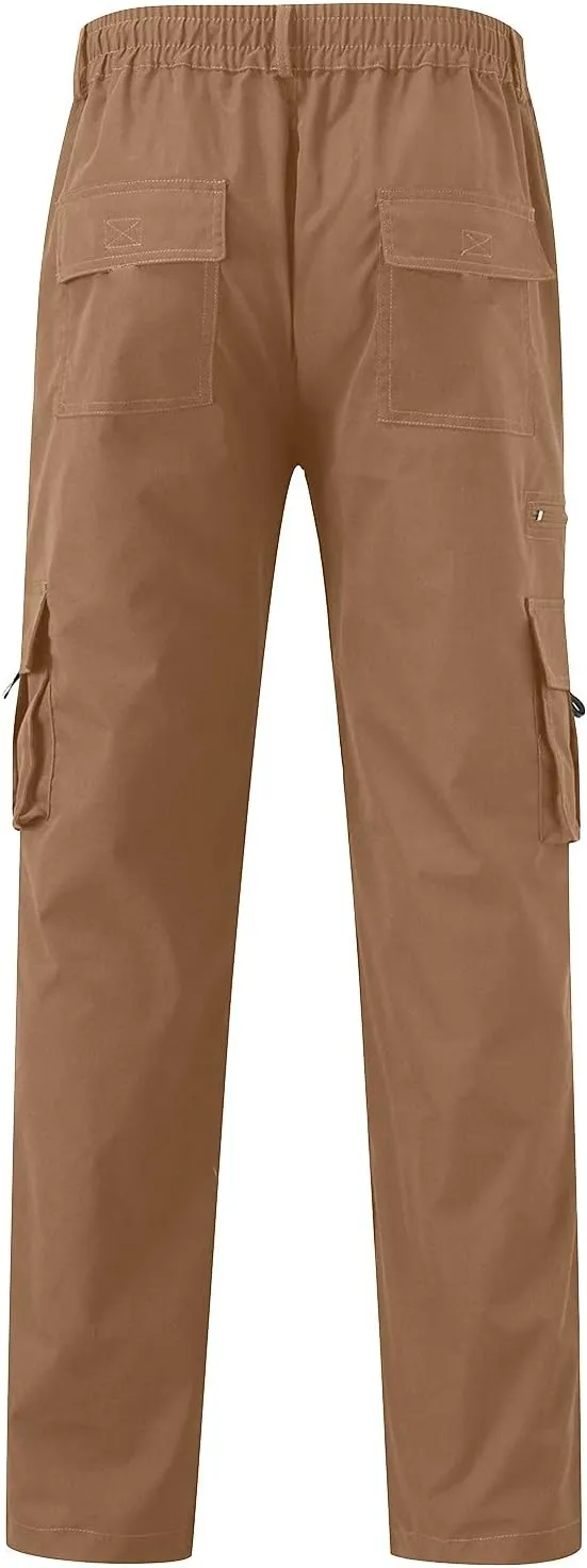 Cargo Sweatpants for Men Big and Tall Jogger Drawstring Trousers Pockets Sweatpants Workout Sports Pant Casual Cotton