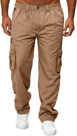 Cargo Sweatpants for Men Big and Tall Jogger Drawstring Trousers Pockets Sweatpants Workout Sports Pant Casual Cotton