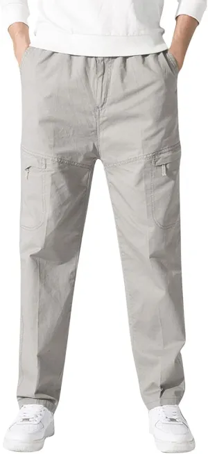 Cargo Sweatpants for Men Big and Tall Pockets Casual Streetwear Y2K Mens Cargo Pants Drawstring Hiking Pants Elastic