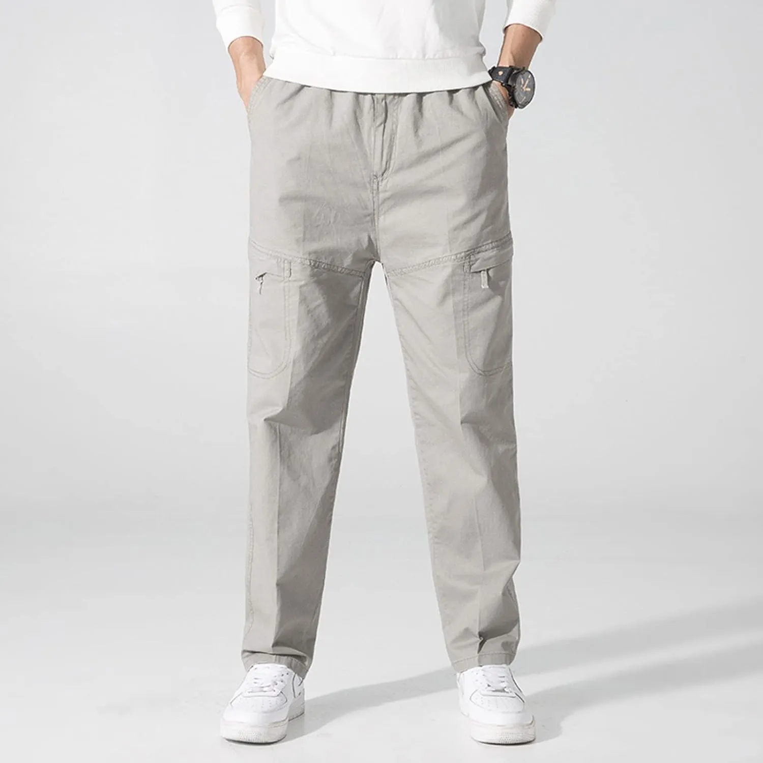 Cargo Sweatpants for Men Big and Tall Pockets Casual Streetwear Y2K Mens Cargo Pants Drawstring Hiking Pants Elastic